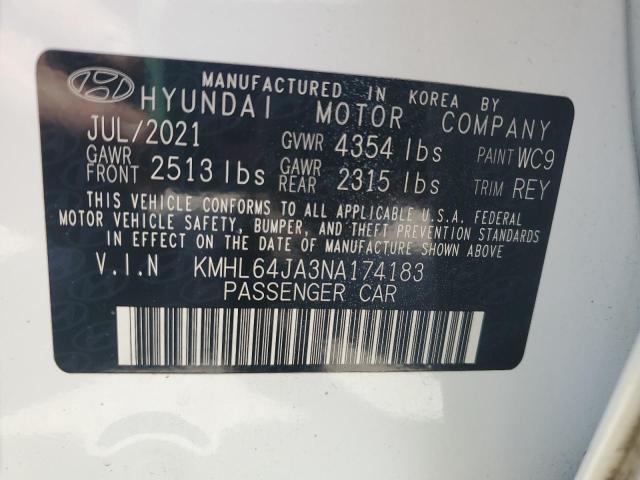 2022 HYUNDAI SONATA SEL KMHL64JA3NA174183