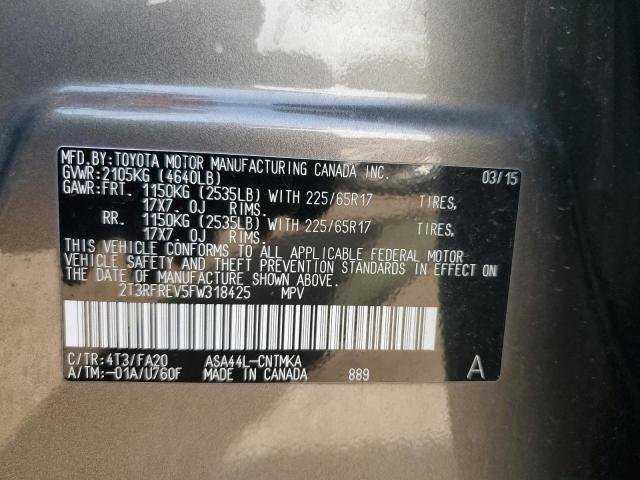 2015 TOYOTA RAV4 XLE - 2T3RFREV5FW318425