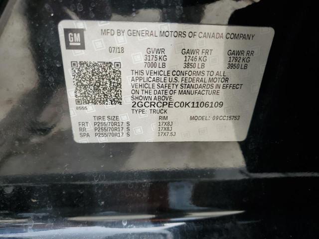 2019 CHEVROLET SILVERADO LD C1500 LT 2GCRCPEC0K1106109