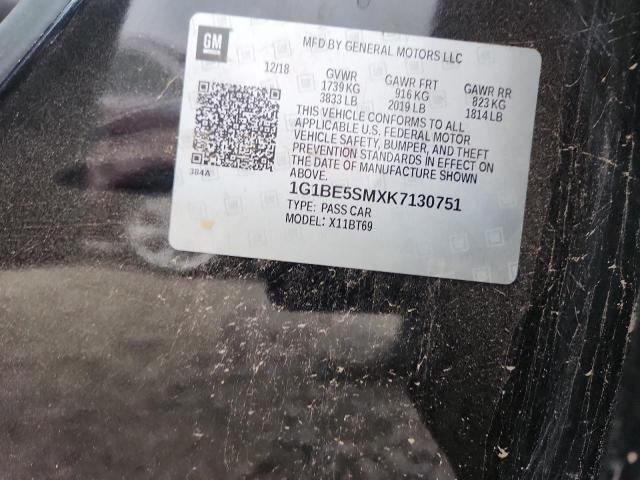 2019 CHEVROLET CRUZE LT 1G1BE5SMXK7130751