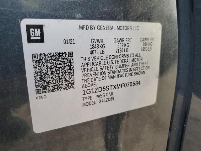 2021 CHEVROLET MALIBU LT 1G1ZD5STXMF070584