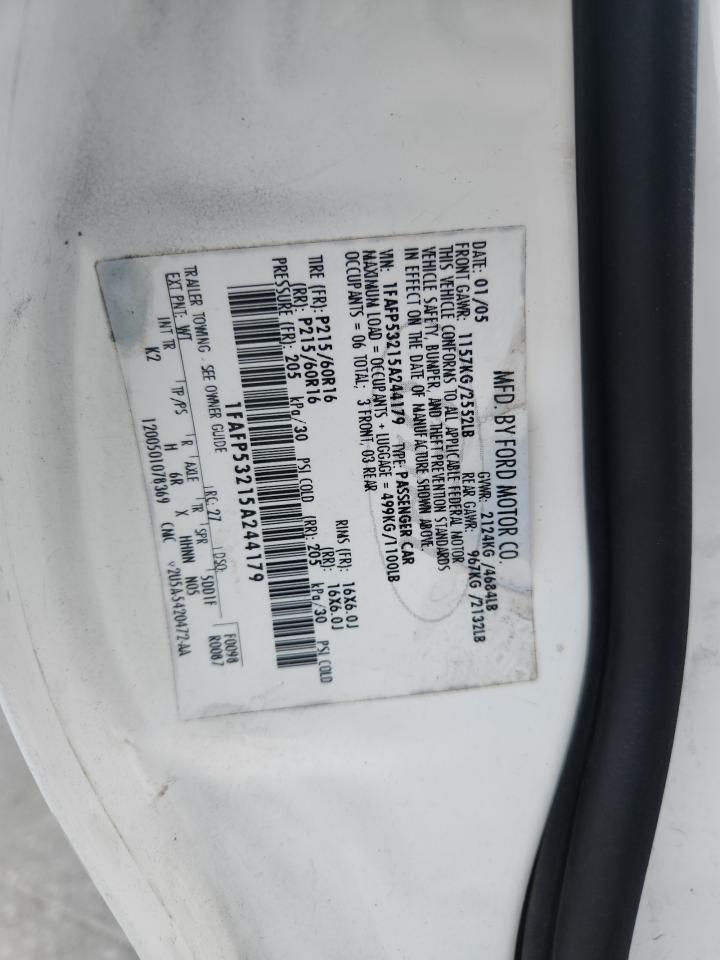 Lot #3291360134 2005 FORD TAURUS SE