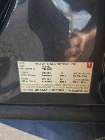 2015 TESLA MODEL S 85 5YJSA1H13FFP73435