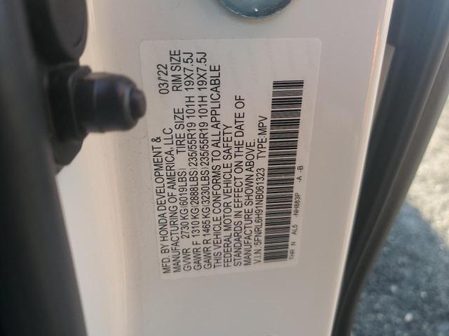 2022 HONDA ODYSSEY EL 5FNRL6H91NB061323