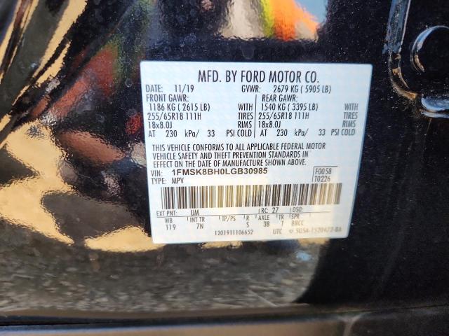 2020 FORD EXPLORER 1FMSK8BH0LGB30985