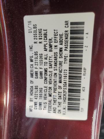 2016 HONDA ACCORD SPO 1HGCR2F53GA116073