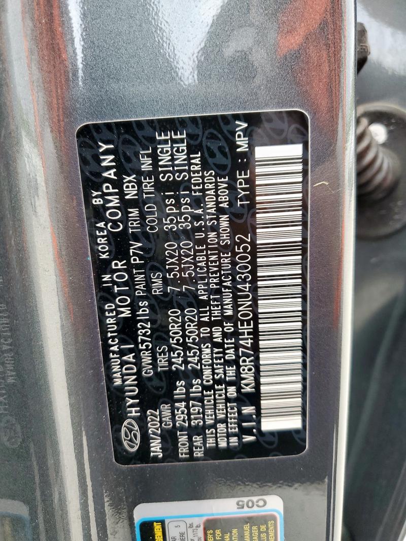 2022 HYUNDAI PALISADE C KM8R74HE0NU430052