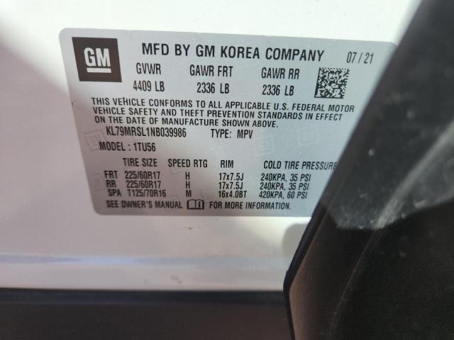 2022 CHEVROLET TRAILBLAZE - KL79MRSL1NB039986