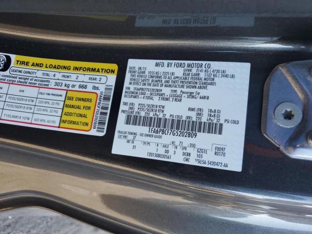 2016 FORD MUSTANG GT - 1FA6P8CF7G5202809