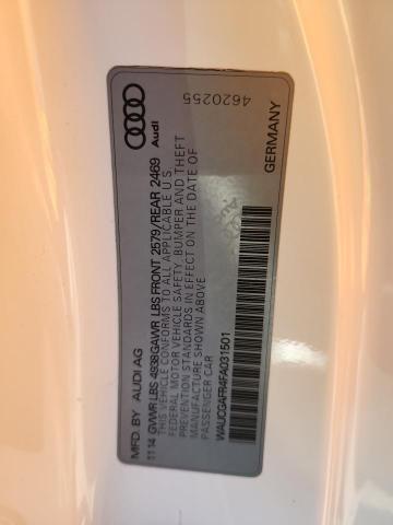 2015 AUDI S5 PREMIUM WAUCGAFR4FA031501