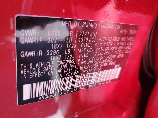 2022 SUBARU ASCENT PREMIUM 4S4WMACD6N3412704