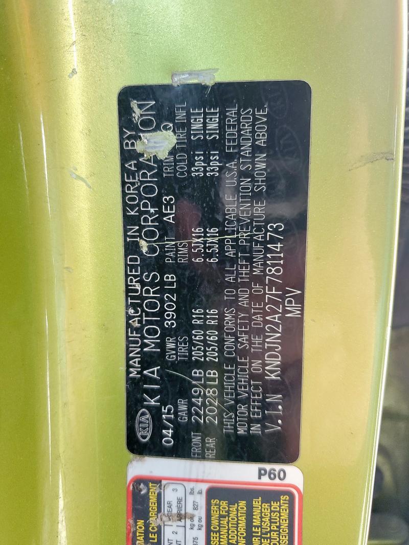 2015 KIA SOUL KNDJN2A27F7811473