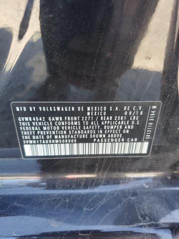 2017 VOLKSWAGEN GOLF ALLTRACK S 3VWH17AU9HM508905