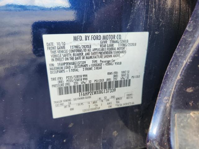 2011 FORD TAURUS SEL - 1FAHP2EWXBG137339