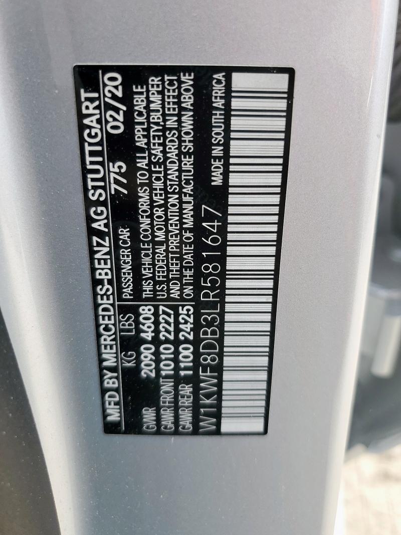 2020 MERCEDES-BENZ C 300 W1KWF8DB3LR581647