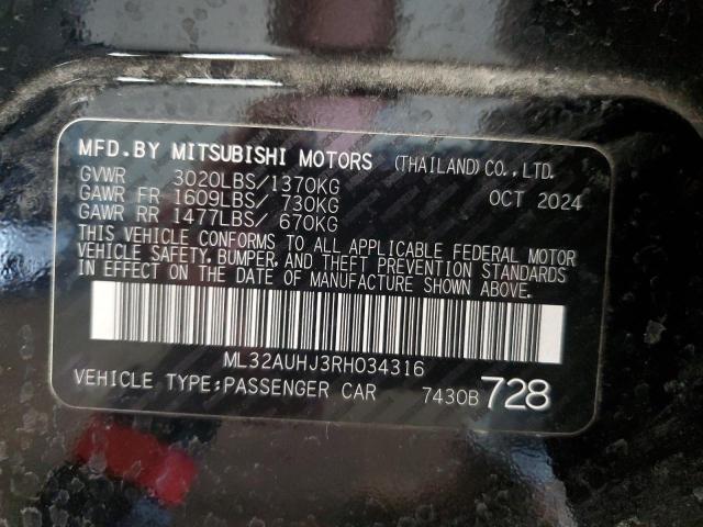 2024 MITSUBISHI MIRAGE ES ML32AUHJ3RH034316