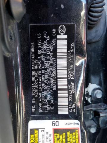2022 LEXUS ES 250 BAS 58AG11D15NU009821