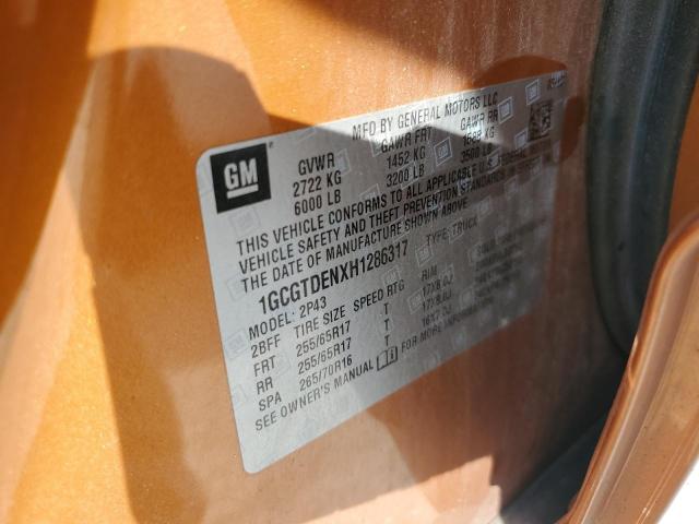 2017 CHEVROLET COLORADO Z 1GCGTDENXH1286317