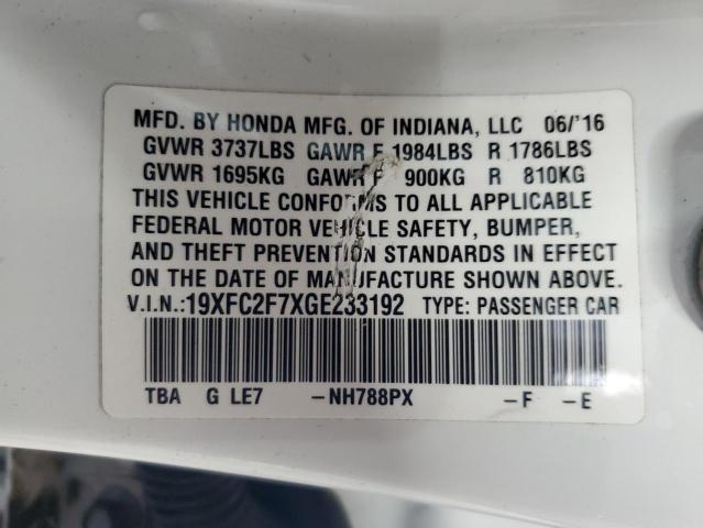2016 HONDA CIVIC EX - 19XFC2F7XGE233192