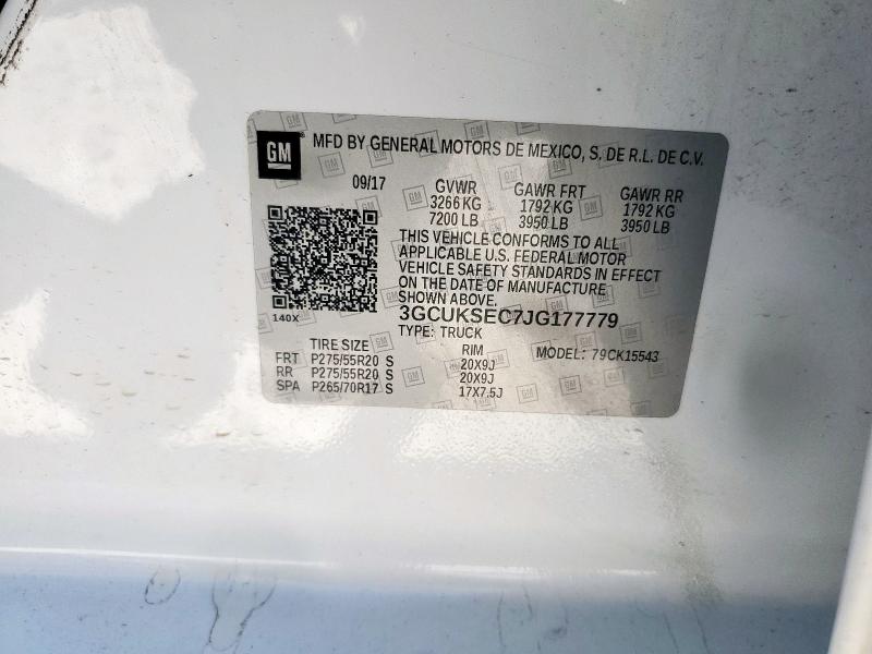 2018 CHEVROLET SILVERADO - 3GCUKSEC7JG177779