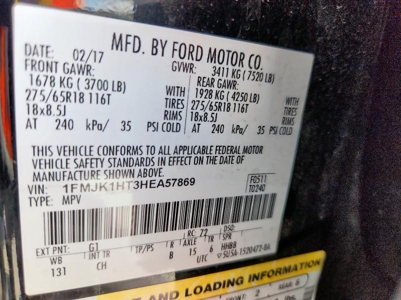 2017 FORD EXPEDITION 1FMJK1HT3HEA57869