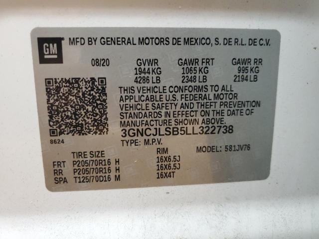 2020 CHEVROLET TRAX 1LT - 3GNCJLSB5LL322738