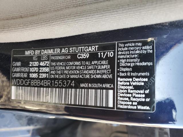 2011 MERCEDES-BENZ C 300 4MAT - WDDGF8BB4BR155374