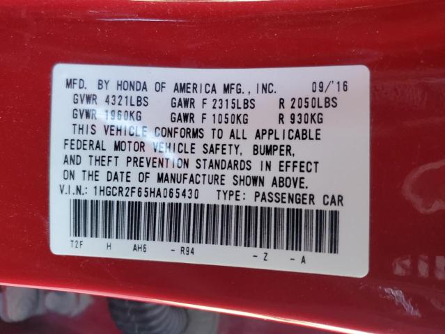 2017 HONDA ACCORD SPO - 1HGCR2F65HA065430