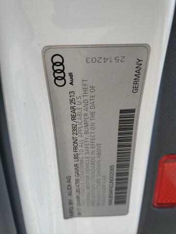2018 AUDI A4 PREMIUM WAUENAF42JN002065