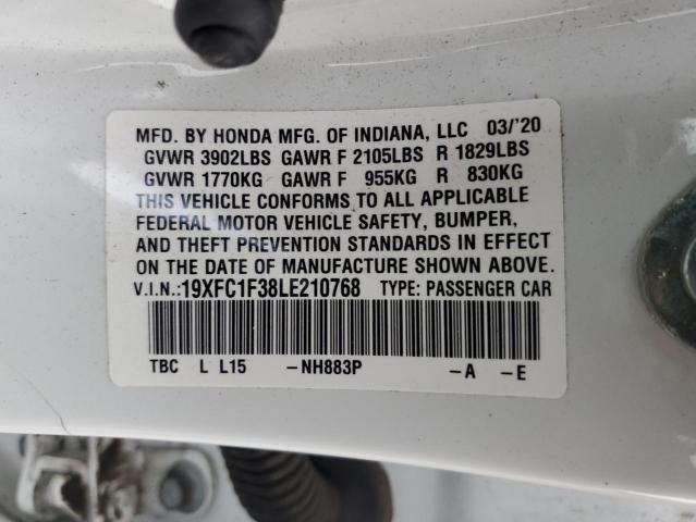 2020 HONDA CIVIC EX 19XFC1F38LE210768