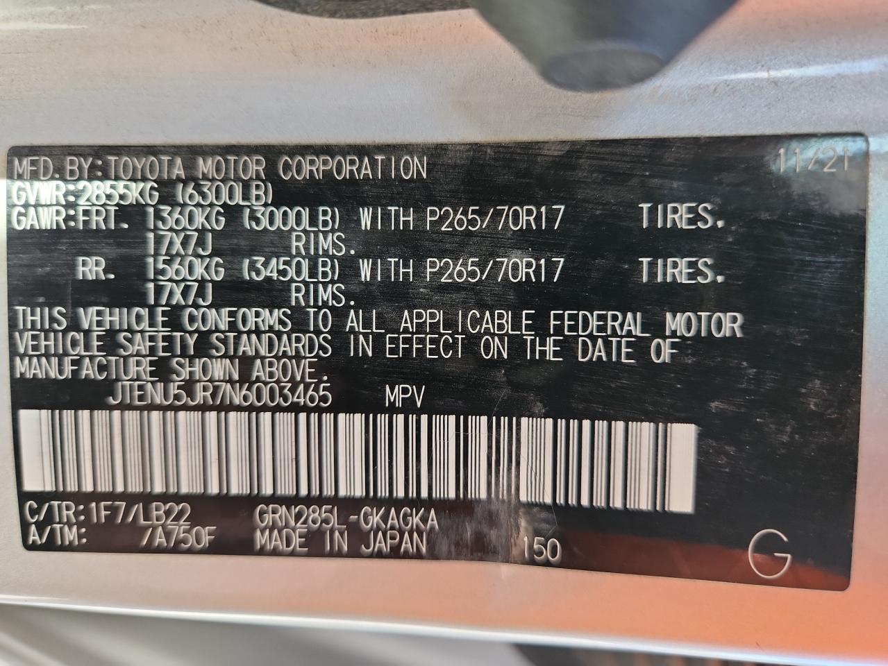 TOYOTA 4RUNNER SR5/SR5 PREMIUM