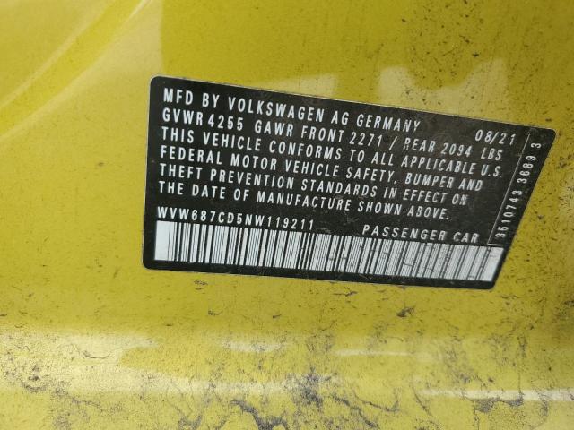 2022 VOLKSWAGEN GTI AUTOBA WVW687CD5NW119211