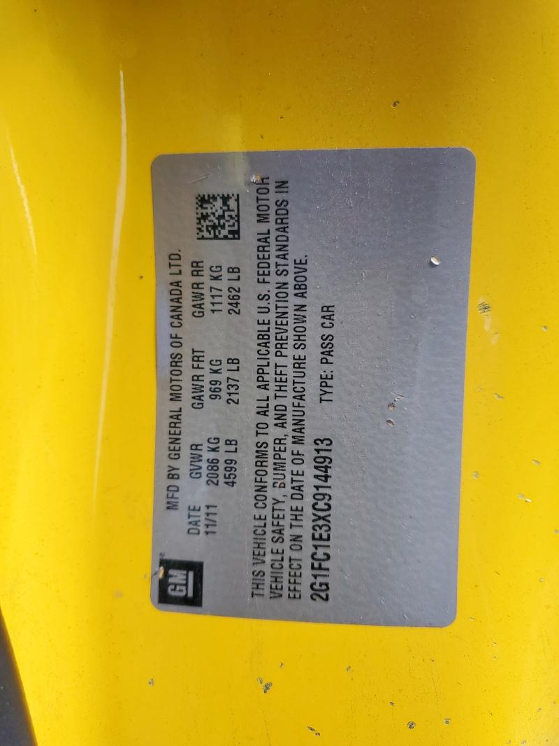 2012 CHEVROLET CAMARO LT - 2G1FC1E3XC9144913