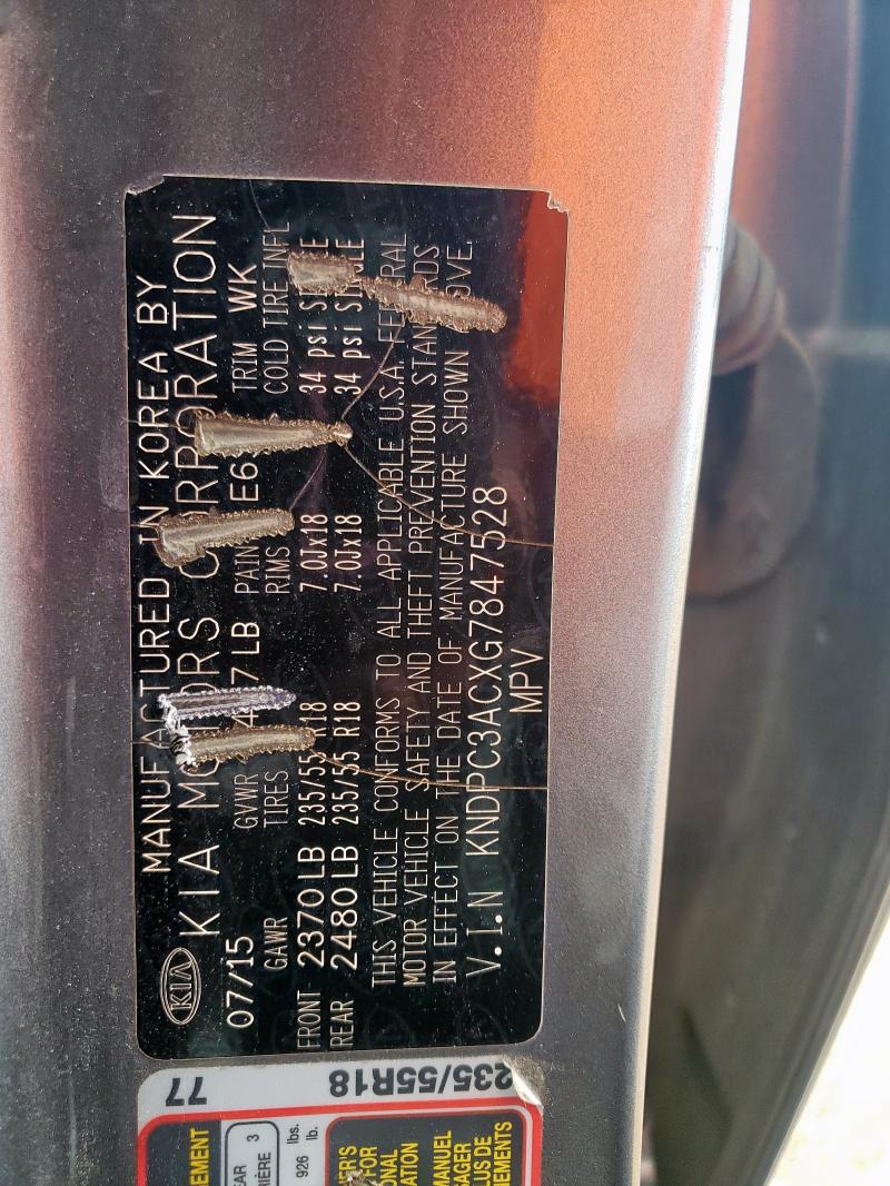 2016 KIA SPORTAGE EX KNDPC3ACXG7847528