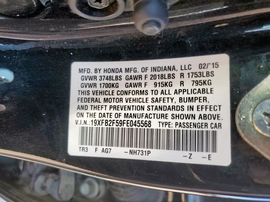 2015 HONDA CIVIC LX - 19XFB2F59FE045568