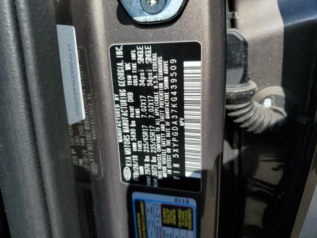 2019 KIA SORENTO L 5XYPGDA37KG439509