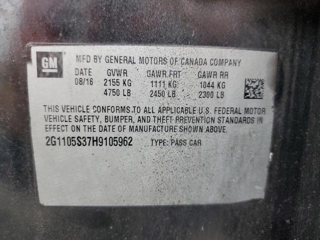 2017 CHEVROLET IMPALA LT 2G1105S37H9105962