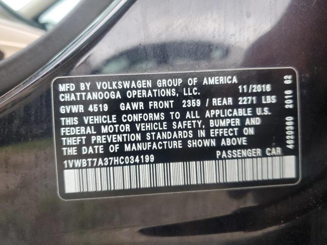 2017 VOLKSWAGEN PASSAT SE #3239337491