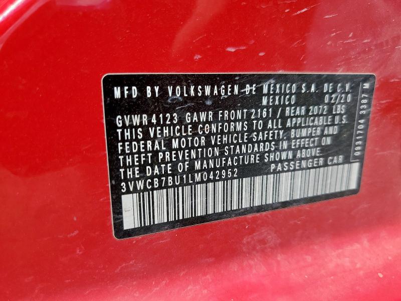 2020 VOLKSWAGEN JETTA S 3VWCB7BU1LM042952