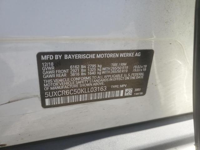 2019 BMW X5 XDRIVE4 5UXCR6C50KLL03163