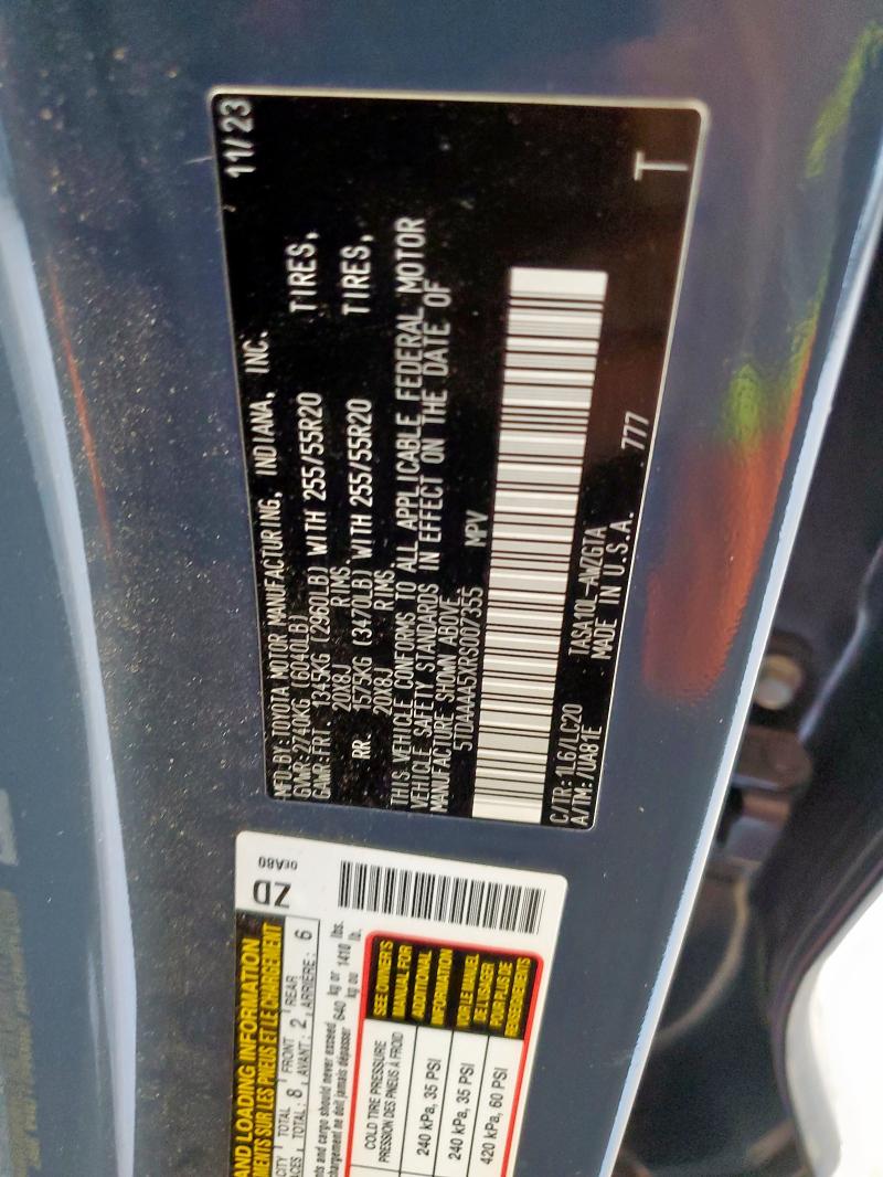 2024 TOYOTA GRAND HIGH 5TDAAAA5XRS007355