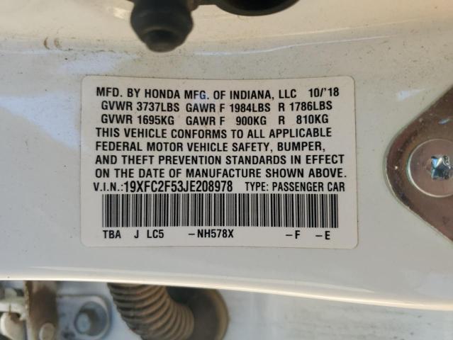 2018 HONDA CIVIC LX - 19XFC2F53JE208978