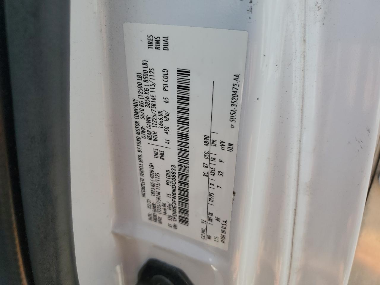 FORD ECONOLINE E350 SUPER DUTY CUTAWAY VAN