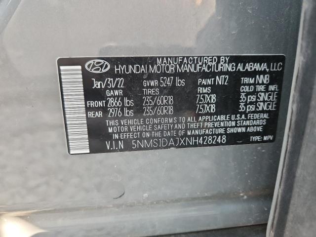 2022 HYUNDAI SANTA FE SE - 5NMS1DAJXNH428248
