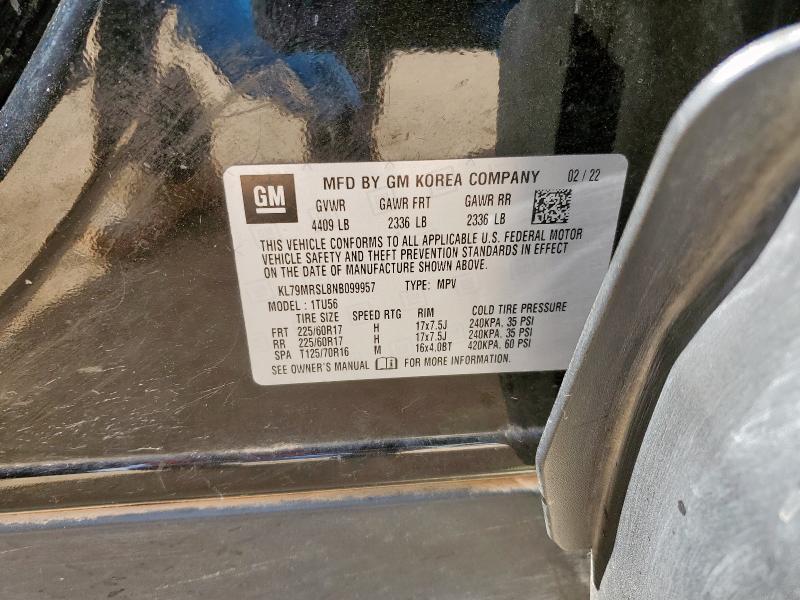 2022 CHEVROLET TRAILBLAZE KL79MRSL8NB099957