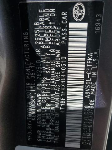 2017 TOYOTA CAMRY LE 4T1BF1FKXHU440510