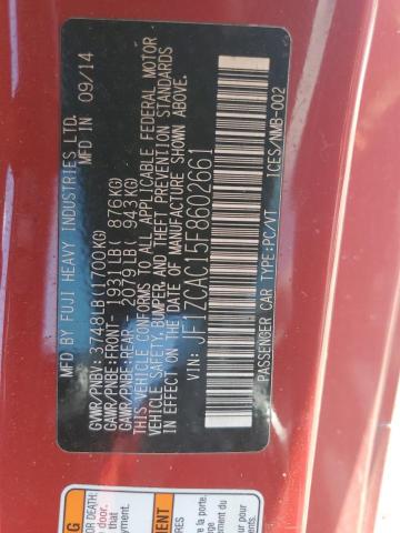 2015 SUBARU BRZ 2.0 LI JF1ZCAC15F8602661