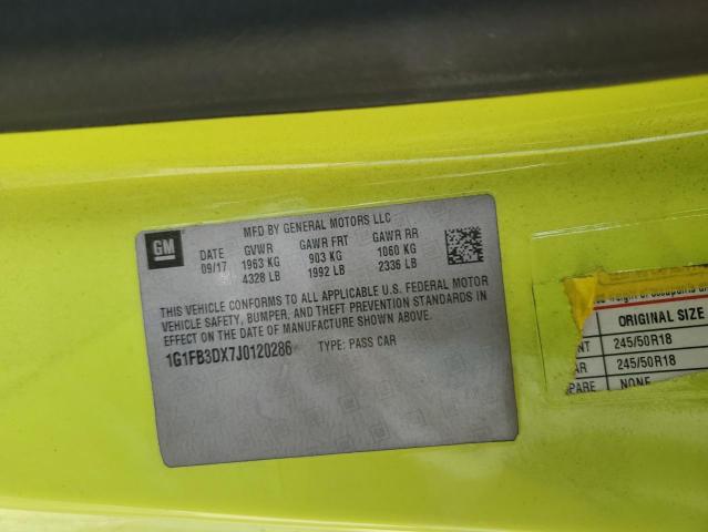 2018 CHEVROLET CAMARO LT - 1G1FB3DX7J0120286