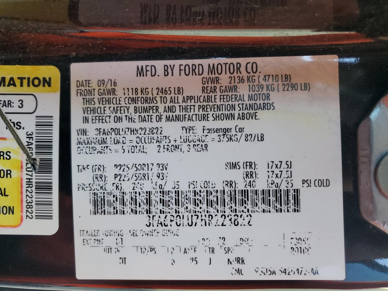 FORD FUSION SE HYBRID