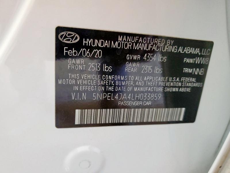 2020 HYUNDAI SONATA SEL 5NPEL4JA4LH033859